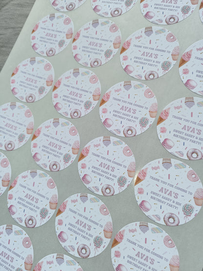 Sweet Candy Stickers | Various Sizes | Sweet Candy Party Supplies | Sweet Candy Theme Party - Dinky Designs