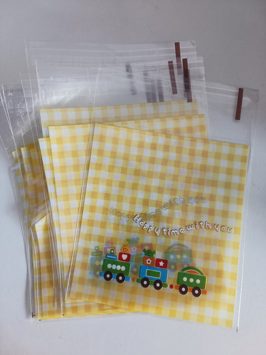 10 X train cellophane party treat bags