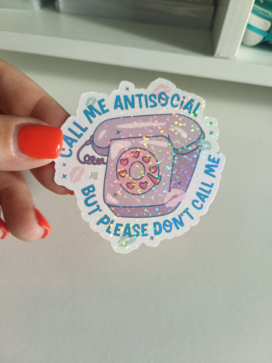 SALE | Antisocial Quote Individual Glitter Sticker