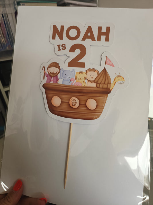 SALE | Cake Topper | Noah is 2 Cake Topper | Noah's Ark Party