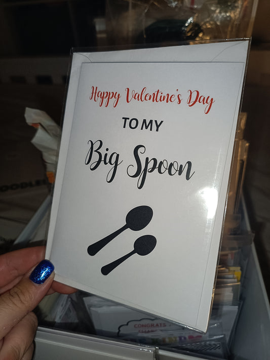 SALE - Valentine's Day Card | Happy Valentine's Day To My Big Spoon