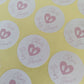 SALE - 35mm White & Pink Baby Shower Stickers | Party Bag Stickers | Chloe's Baby Shower