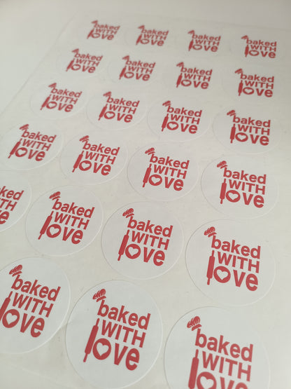 SALE - Baked with Love | Business Stickers | Sticker Sheet
