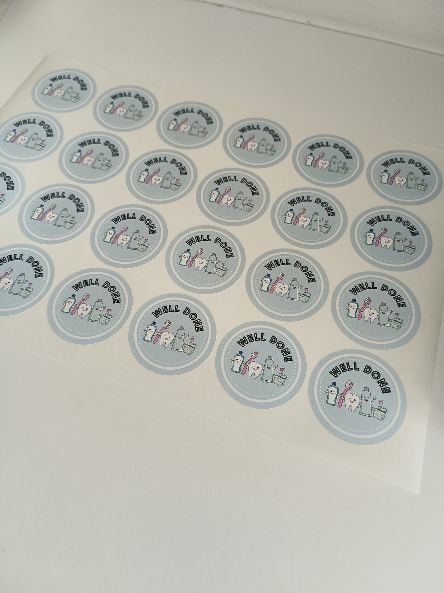 Dentist Stickers | Sticker Sheet 45mm Circles | Well Done Stickers | Circle Stickers | Sticker Sheet | Dental Stickers