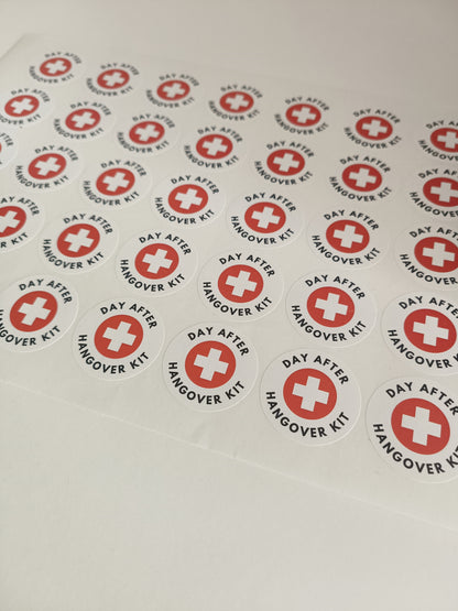 Hangover Kit Stickers | Bridal Stickers | Various Sizes | Bridal Party Supplies | Hen Party Stickers