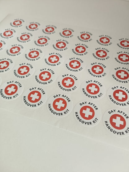 Hangover Kit Stickers | Bridal Stickers | Various Sizes | Bridal Party Supplies | Hen Party Stickers