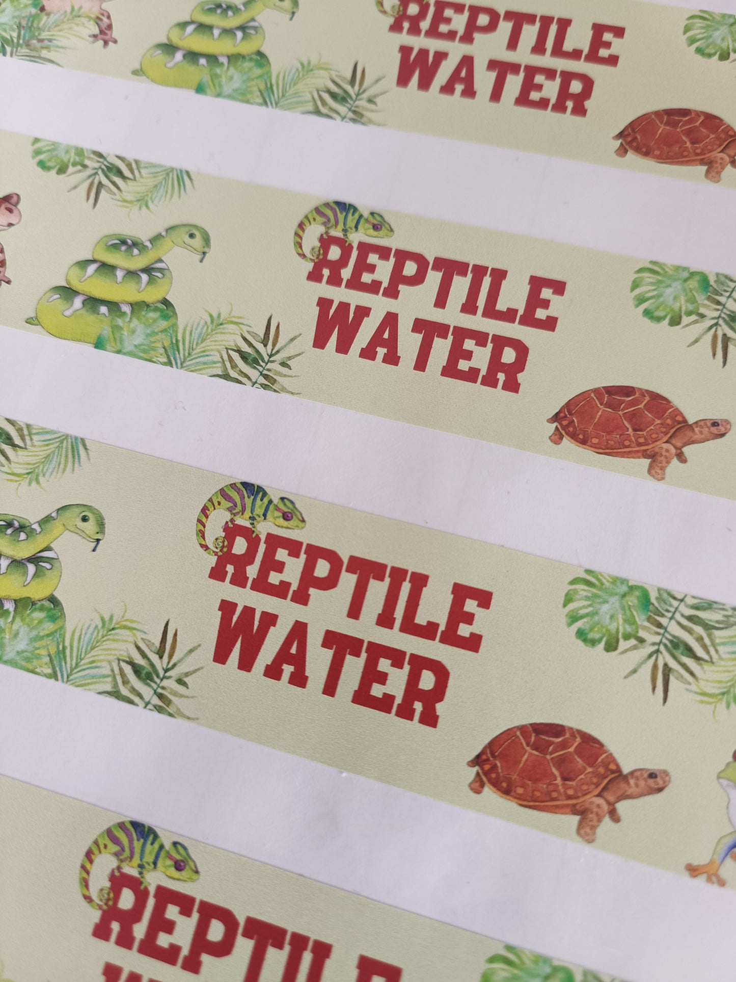 SALE - 7 x Reptile Water Reptile Label Stickers | Water Bottle Stickers | Reptile Theme