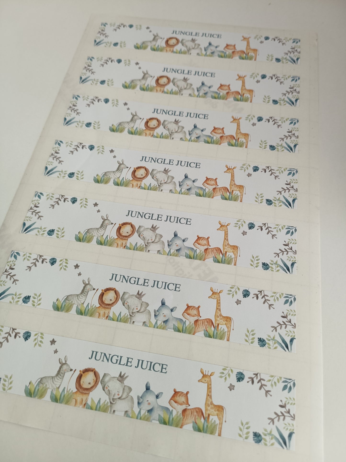 SALE - 4 x Jungle Juice Safari Animal Water Label Stickers | Water Bottle Stickers | Jungle Theme