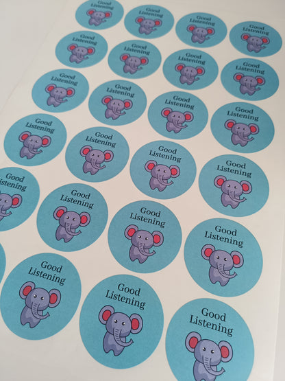Teacher Stickers | Well Done Stickers | Reward Stickers | Sticker Sheet | Good Listening | Good Tidying