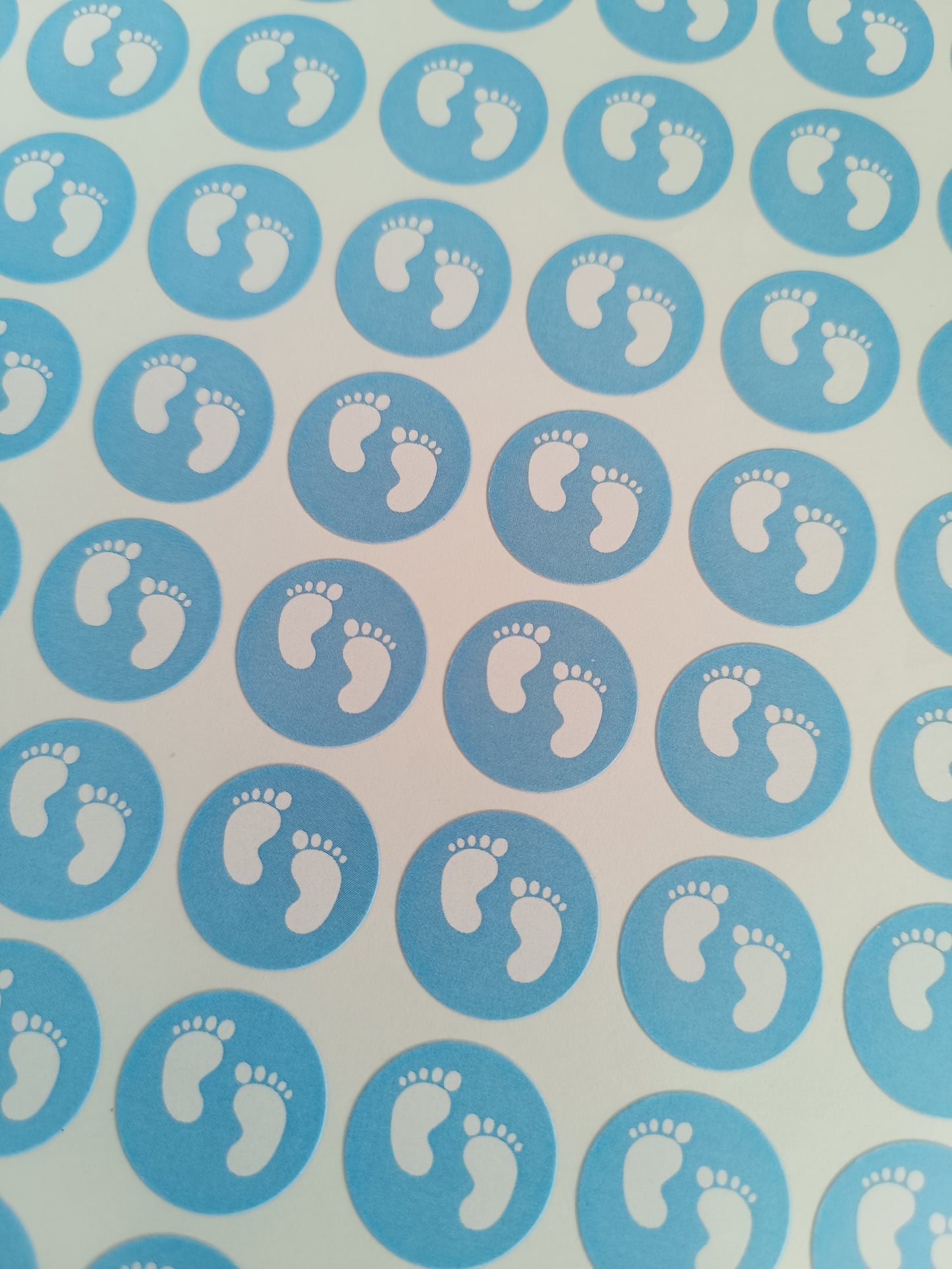 Blue Baby Footprint Stickers | Various Sizes | Baby Shower Party Stickers | Baby Shower Stickers