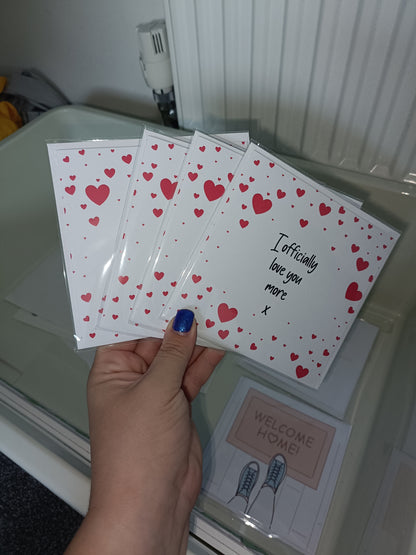 Valentines Card | I Officially Love You More | Cute Valentine's Card