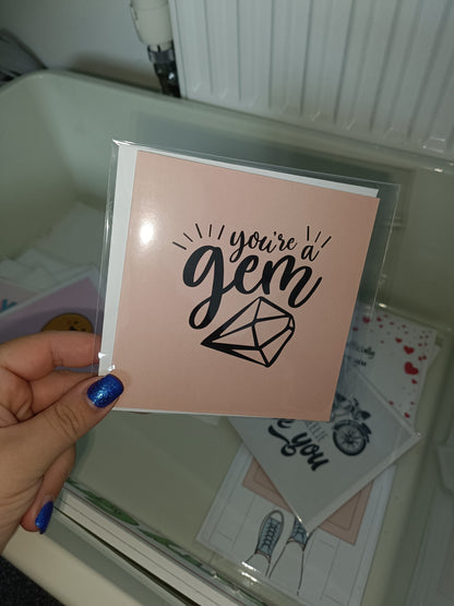 Thank You Card | You're A Gem Card | Quote Card