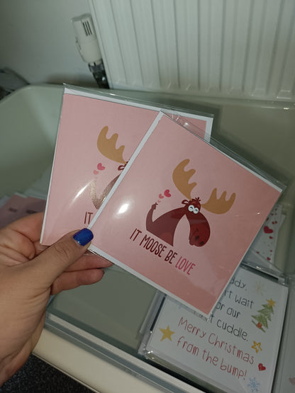 Valentines Card | It Moose Be Love | Cute Valentine's Card | Funny Valentine's Card
