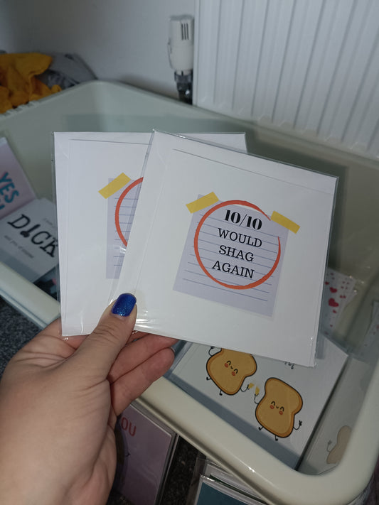 SALE - Valentines Card | Anniversary Card | 10/10 Would Shag Again | Funny Card