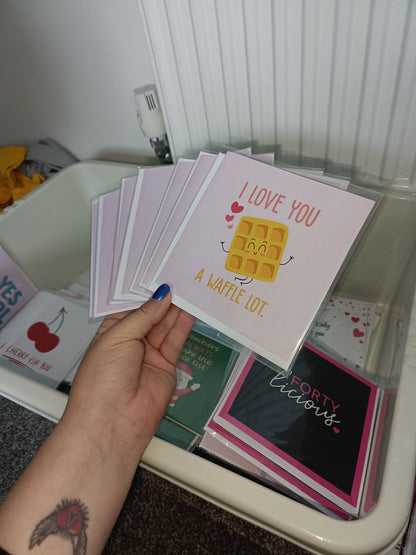 Valentines Card | Anniversary Card | I Love You A Waffle Lot | Couples Card