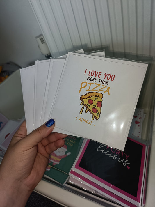 SALE | Valentine's Day Card | I Love You More Than Pizza | Anniversary Card