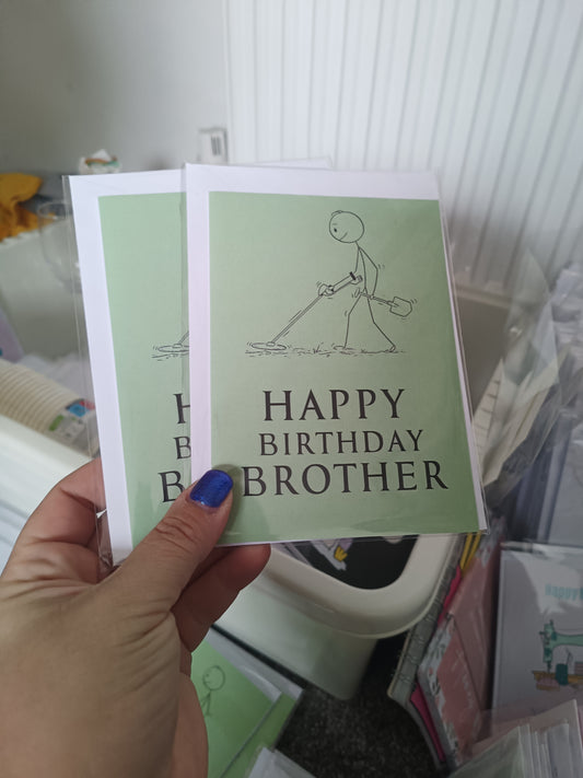 SALE - Birthday Day Card | Metal Detecting Card | Happy Birthday Brother Card