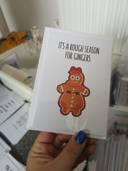 Christmas Card | It's A Rough Season For Gingers | Funny Card | Joke Card