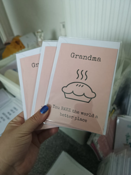 SALE - Birthday Card | Mother's Day Card | Grandma, You BAKE The World A Better Place | Funny Card