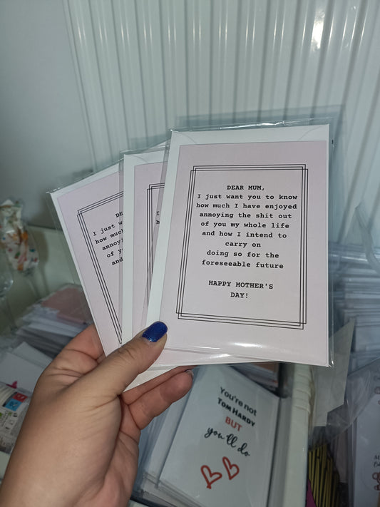 SALE - Mothers Day Card | Dear Mum | Funny Card