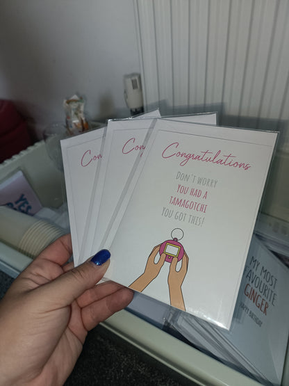 Baby Shower Card | Don't Worry, You Had A Tamagotchi, You Got This | Mummy To Be | New Baby Card | Funny Joke Card
