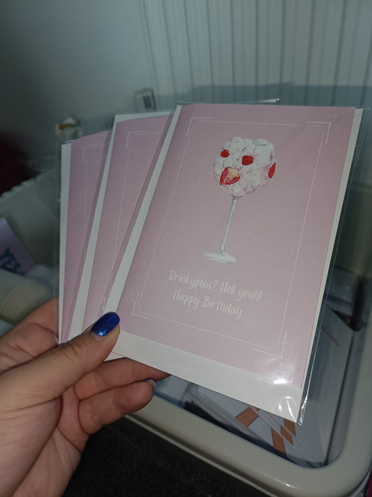 SALE - Birthday Card | Drinkypoos Gin Card