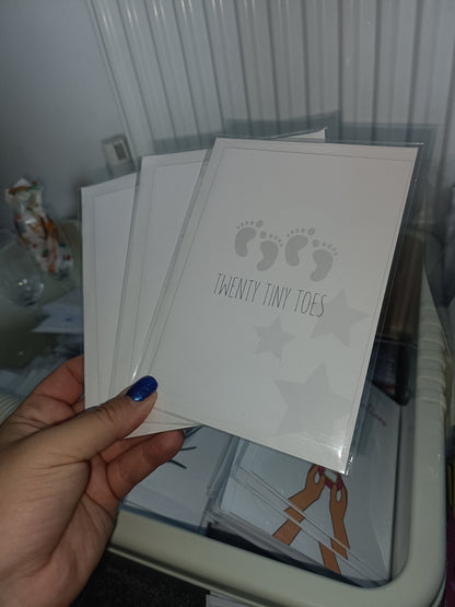 New Baby Card | Twenty Tiny Toes | Twin Baby Card