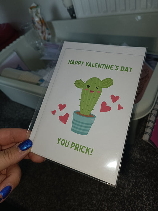 SALE - Valentines Card | Happy Valentine's Day You Prick | Funny Joke Card