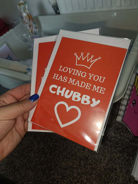 SALE - Valentines Card | Anniversary Card | Loving You Has Made Me Chubby | Couples Card