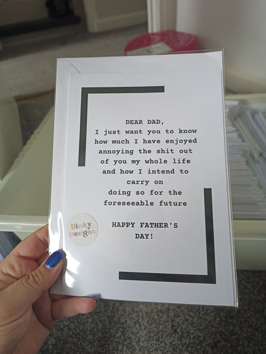 Fathers Day Card | Dear Dad | Funny Card