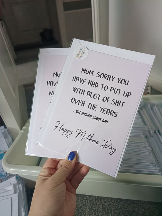 SALE - Mothers Day Card | Enough About Dad | Funny Mum Card | Joke Mum Card