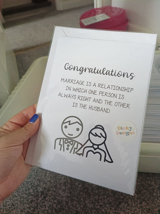 SALE - Marriage Card | Funny Card | Congratulations Card