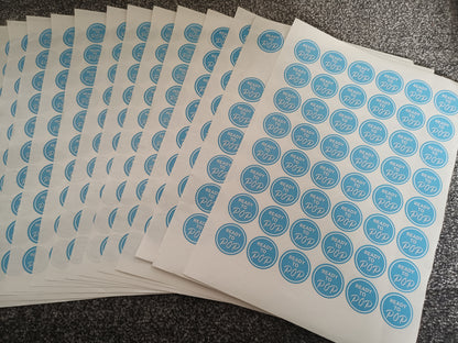 Blue Ready To Pop Stickers | Various Sizes | Baby Shower Party Stickers | Popcorn Stickers | Baby Shower Stickers