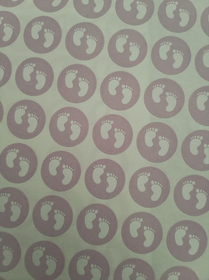 Pink Baby Footprint Stickers | Various Sizes | Baby Shower Party Stickers | Baby Shower Stickers