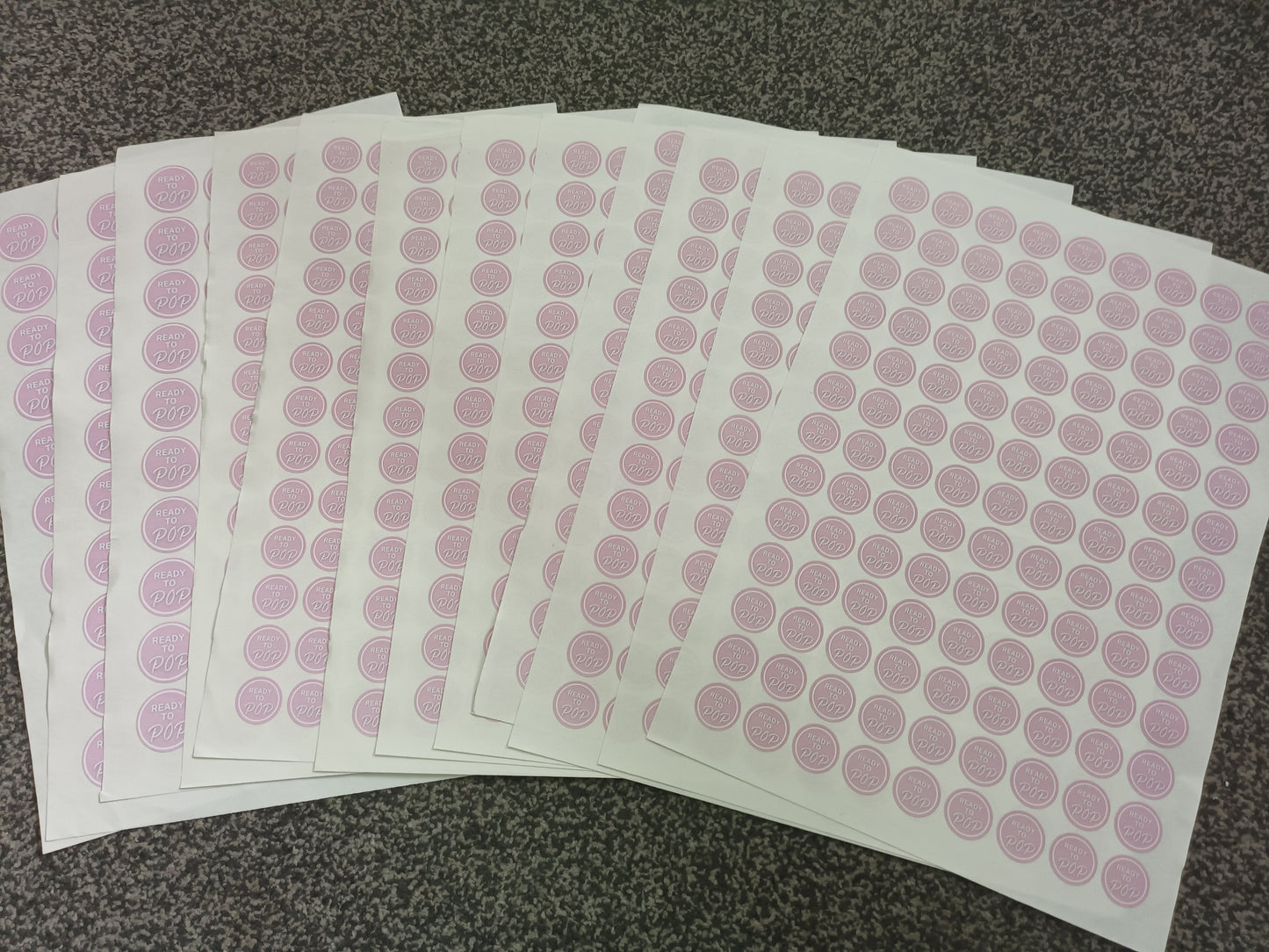 Pink Ready To Pop Stickers | Various Sizes | Baby Shower Party Stickers | Popcorn Stickers | Baby Shower Stickers