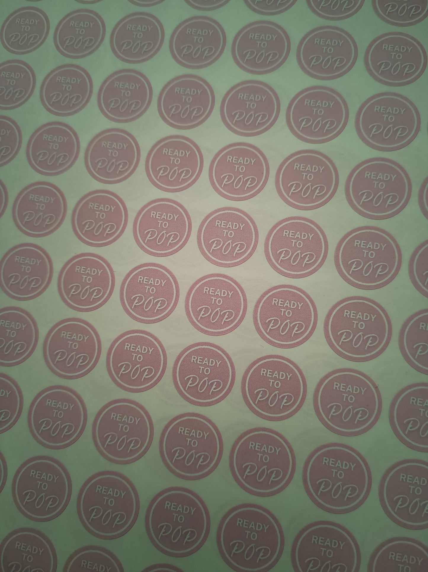 Pink Ready To Pop Stickers | Various Sizes | Baby Shower Party Stickers | Popcorn Stickers | Baby Shower Stickers