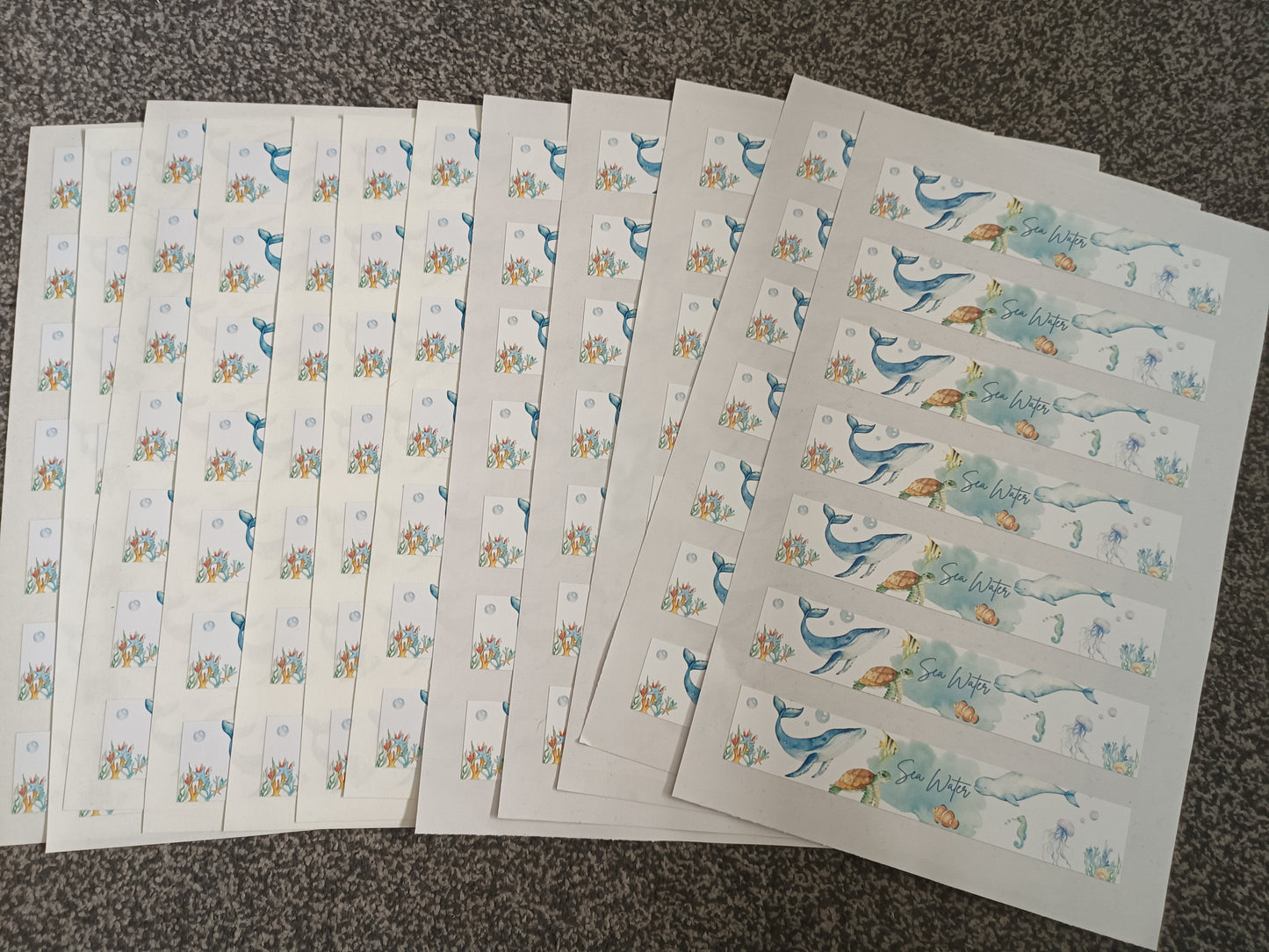 SALE - Sea Water - Under The Sea Label Stickers | Water Bottle Stickers | Under The Sea Theme