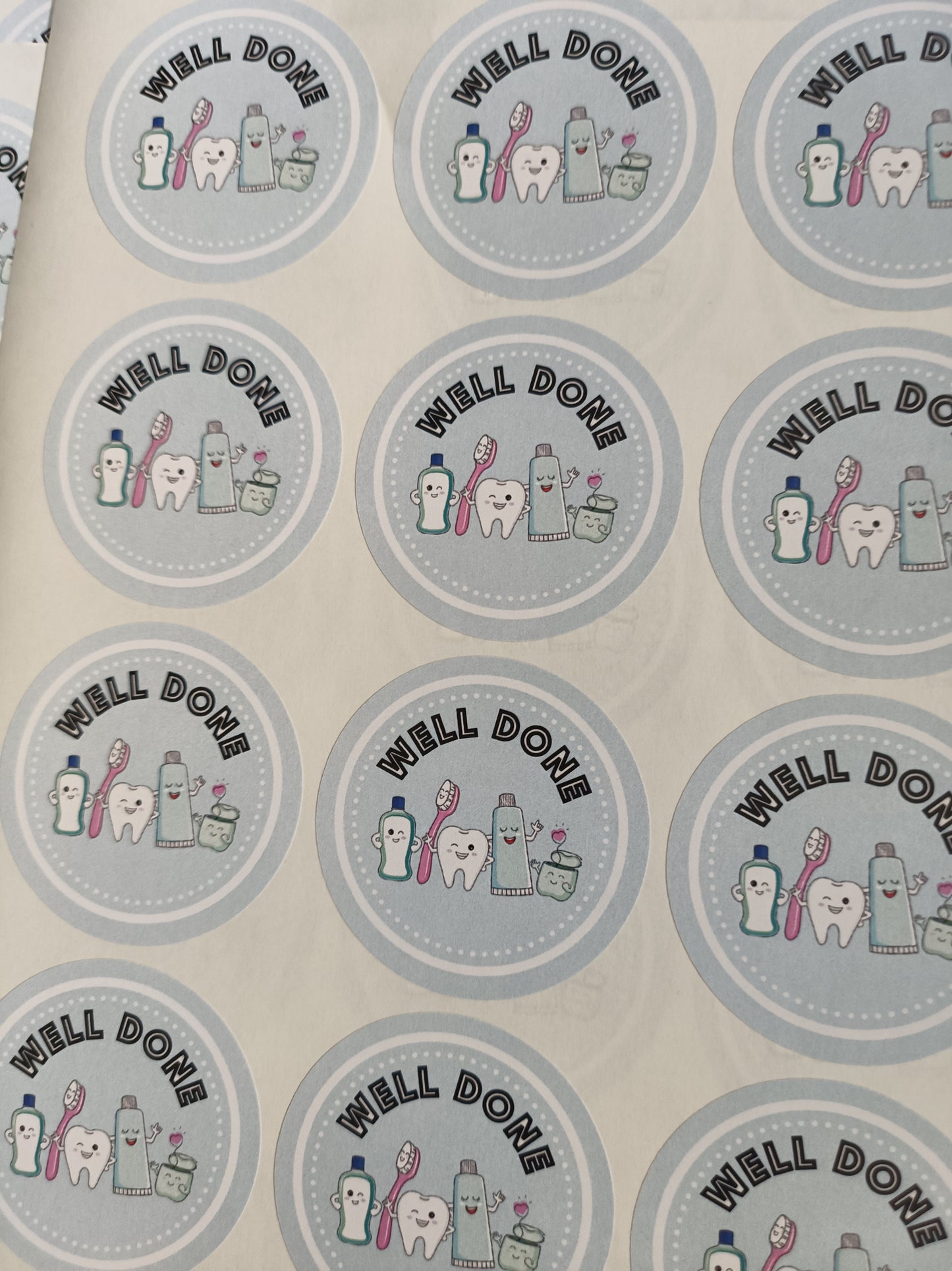 Dentist Stickers | Sticker Sheet 45mm Circles | Well Done Stickers | Circle Stickers | Sticker Sheet | Dental Stickers