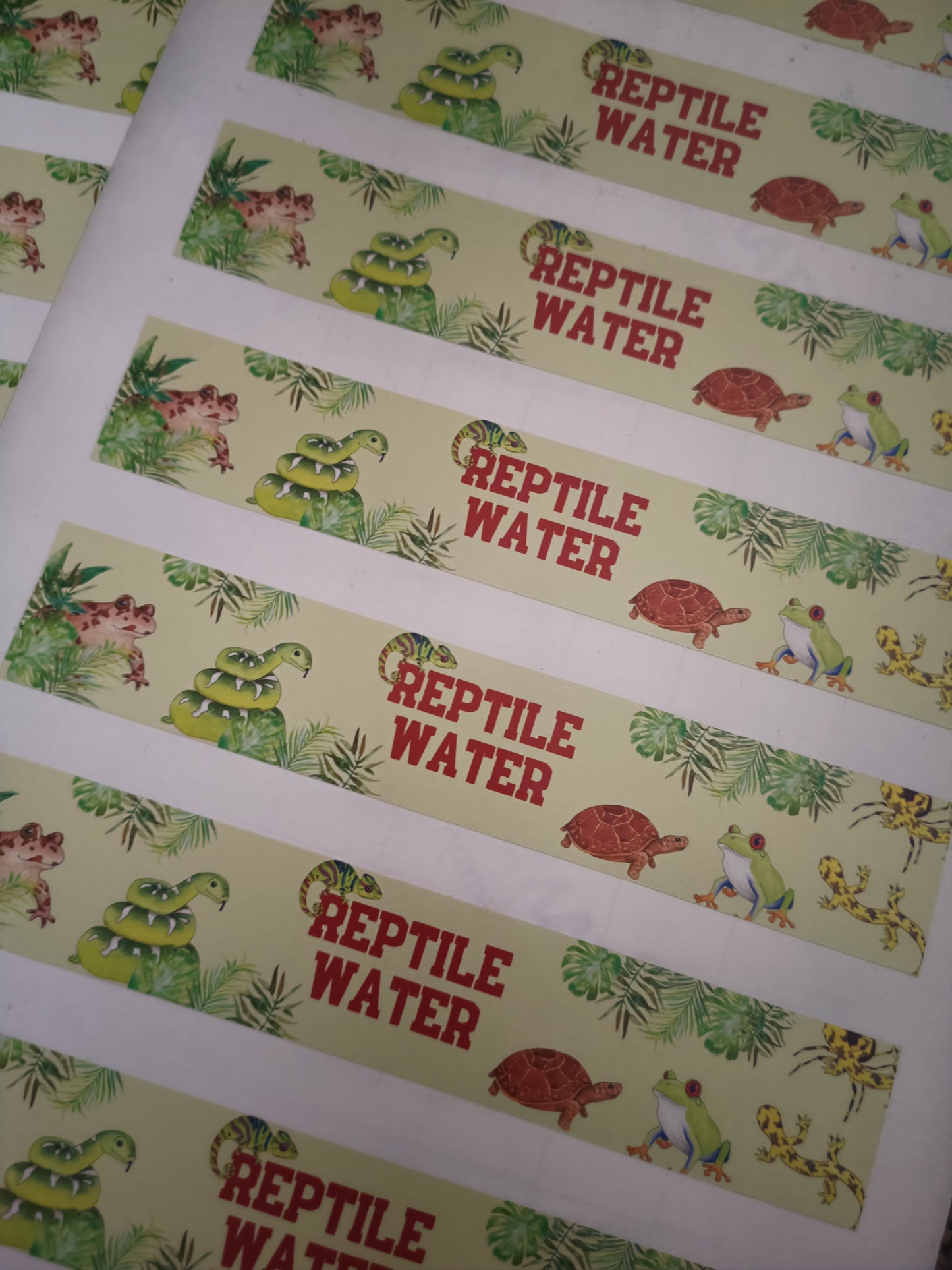 SALE - 7 x Reptile Water Reptile Label Stickers | Water Bottle Stickers | Reptile Theme