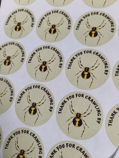 Spider Party Stickers | Circle Stickers | Sticker Sheet | Party Stickers | Reptile Theme