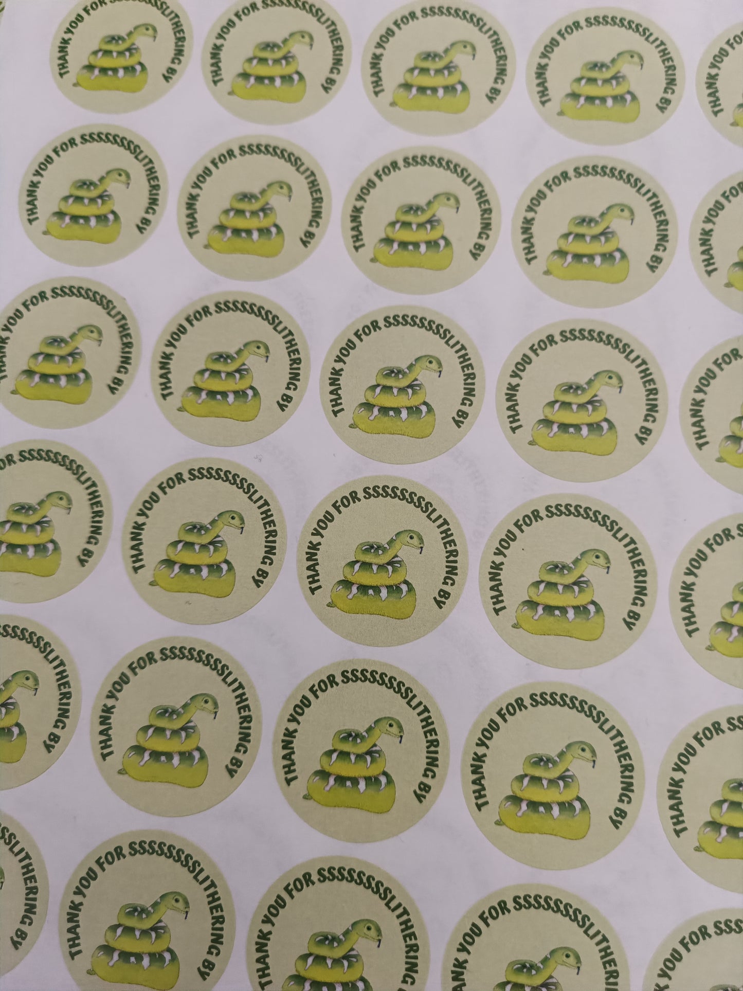 Reptile Snake Party Stickers | Circle Stickers | Sticker Sheet | Party Stickers