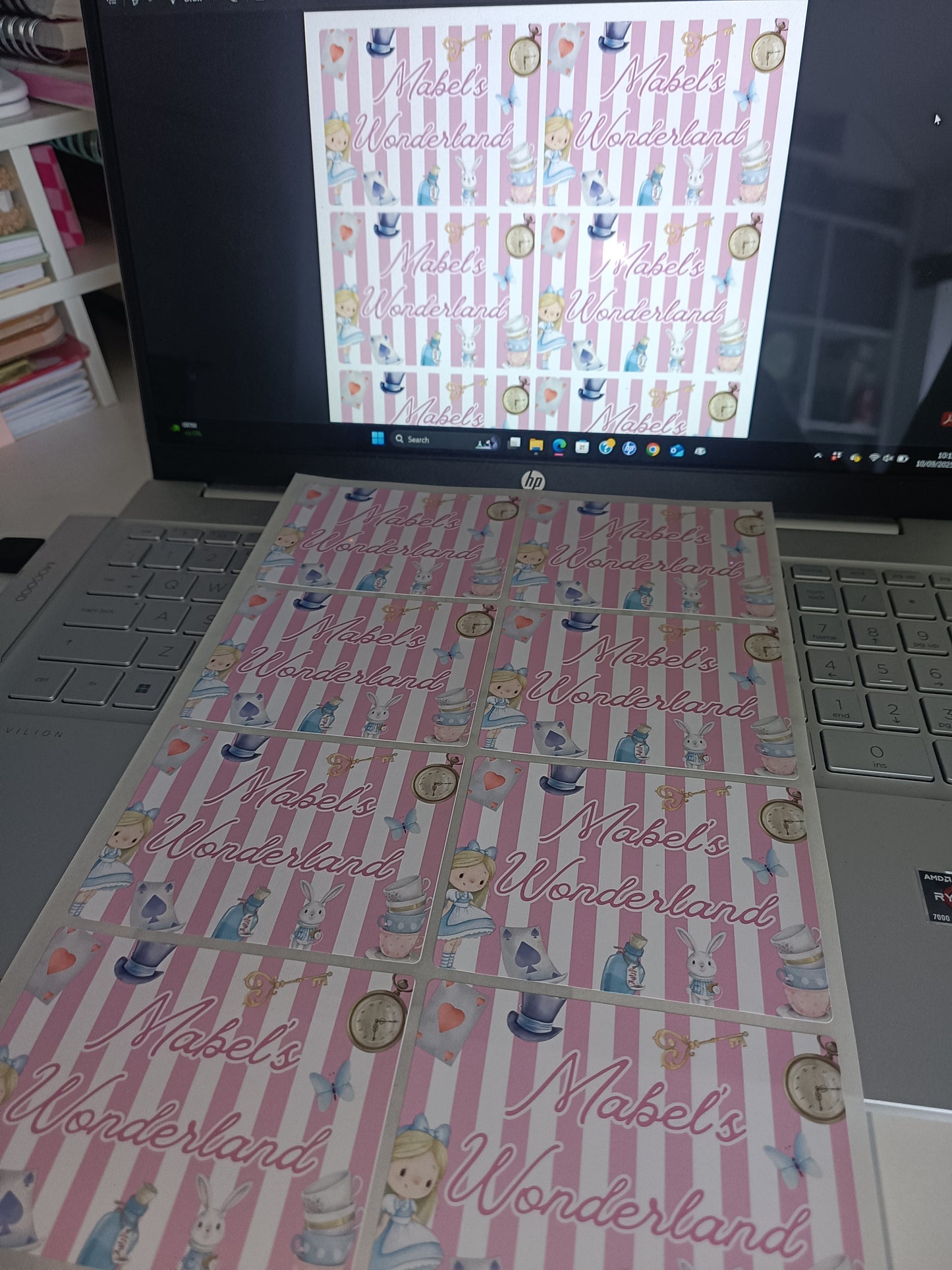 Rectangle Stickers | Party Stickers | Wonderland Party Stickers | Party Bag Stickers