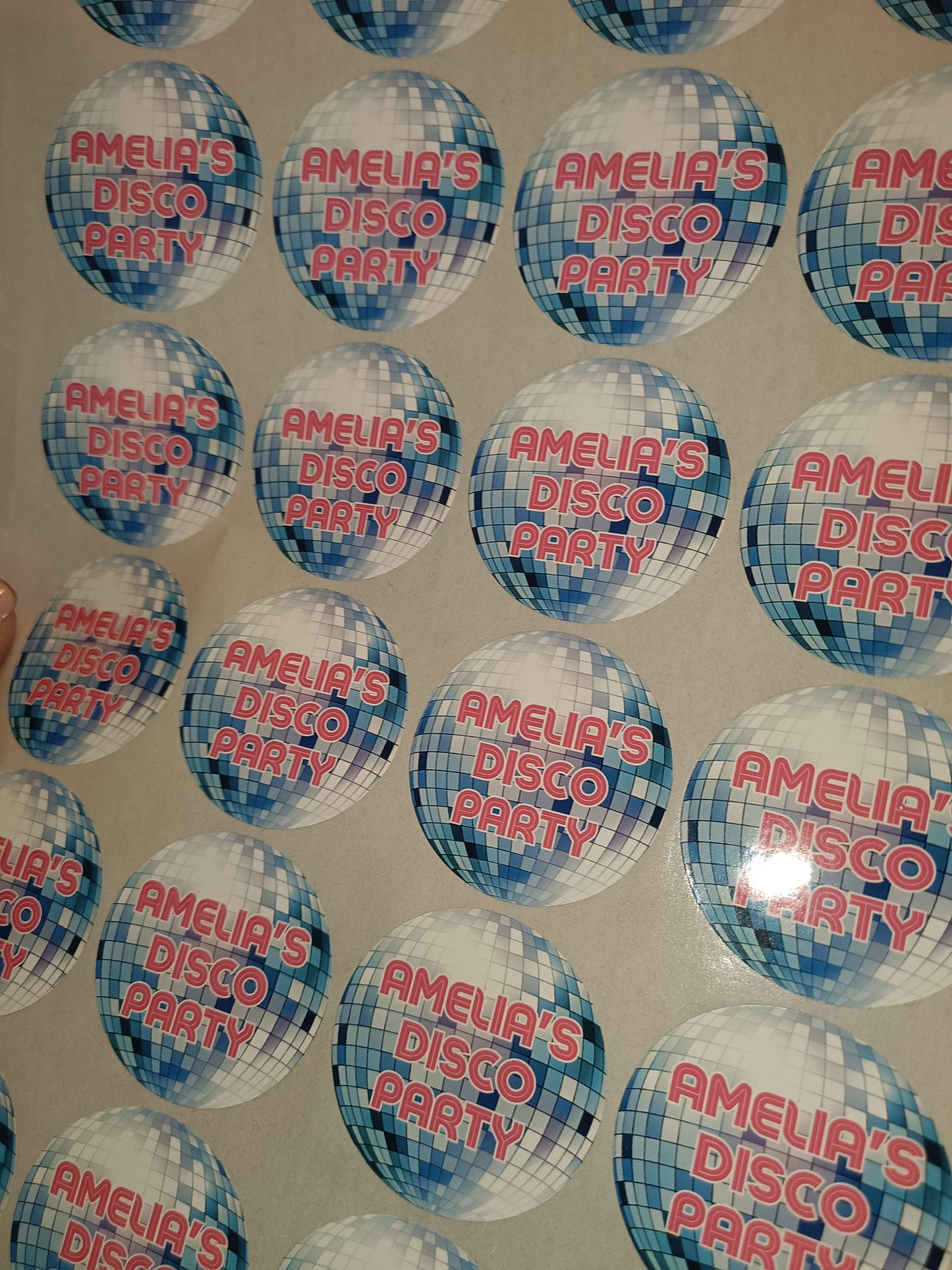 SALE - 1 x Amelia's Disco  Party Bag Stickers