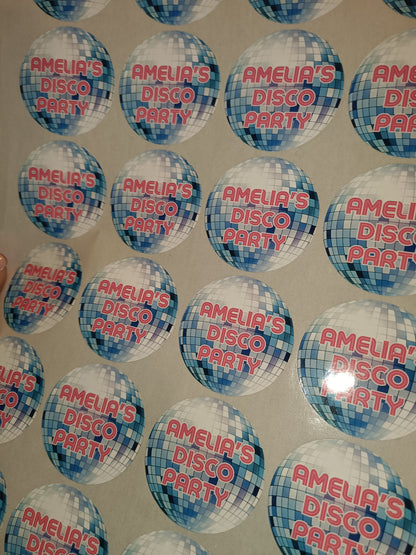 SALE - 1 x Amelia's Disco  Party Bag Stickers