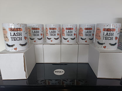 SALE - Orange/Peach Best Lash Tech Mug | Eyelash Quote Mug | Gift Idea