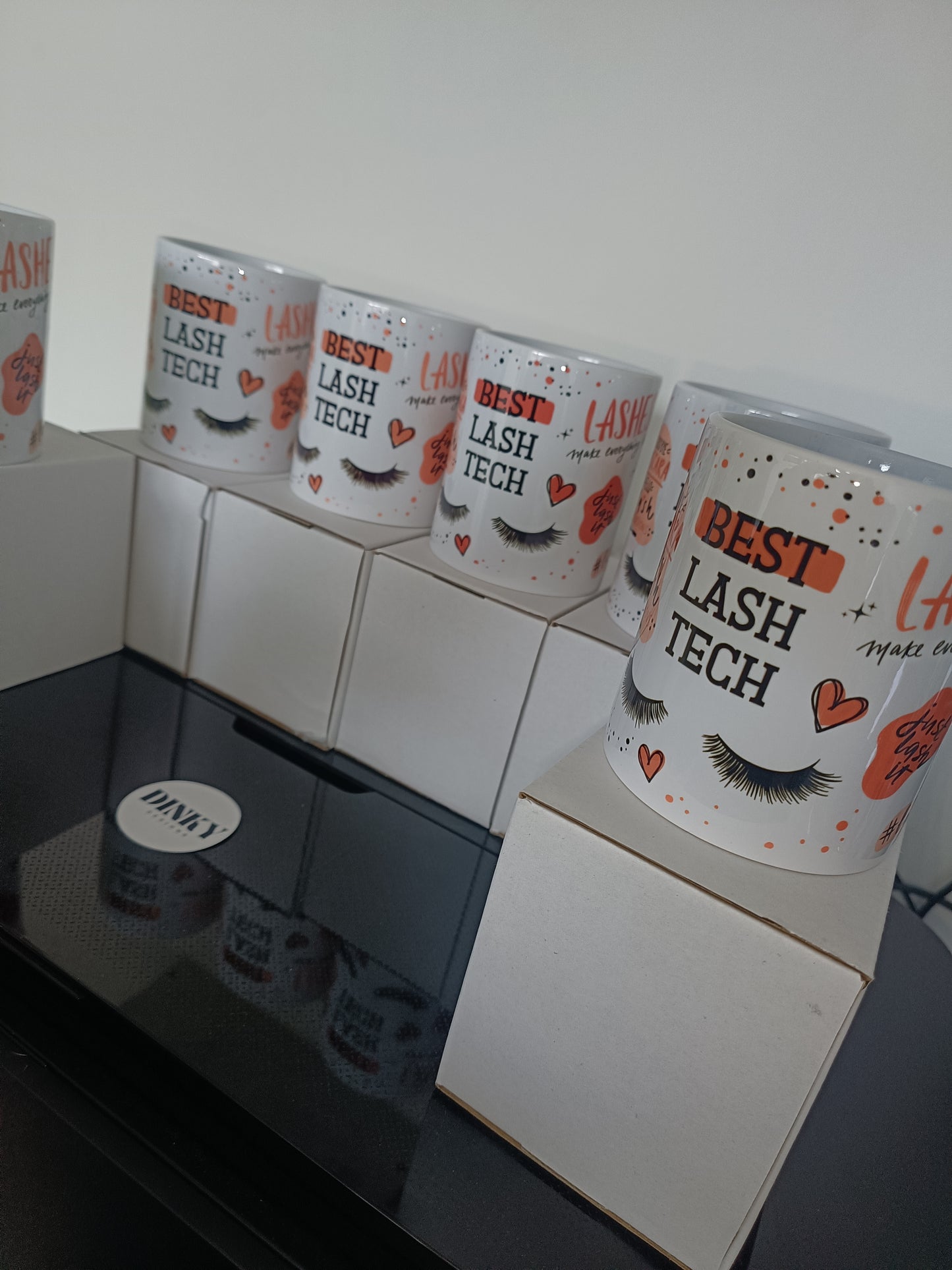 SALE - Orange/Peach Best Lash Tech Mug | Eyelash Quote Mug | Gift Idea