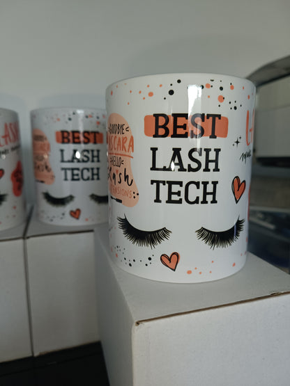 SALE - Orange/Peach Best Lash Tech Mug | Eyelash Quote Mug | Gift Idea
