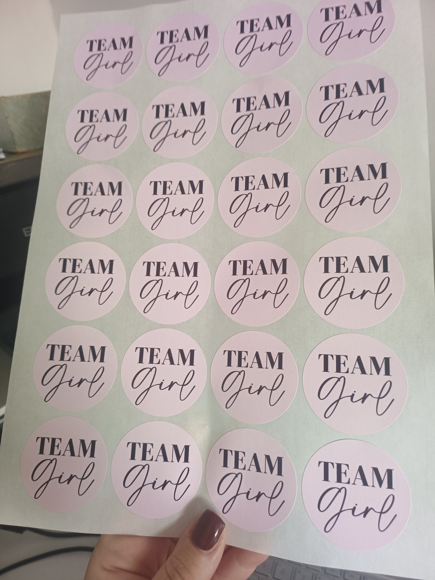 Baby Shower Stickers | Pink Team Girl - Blue Team Boy Party Stickers | Baby Shower Labels