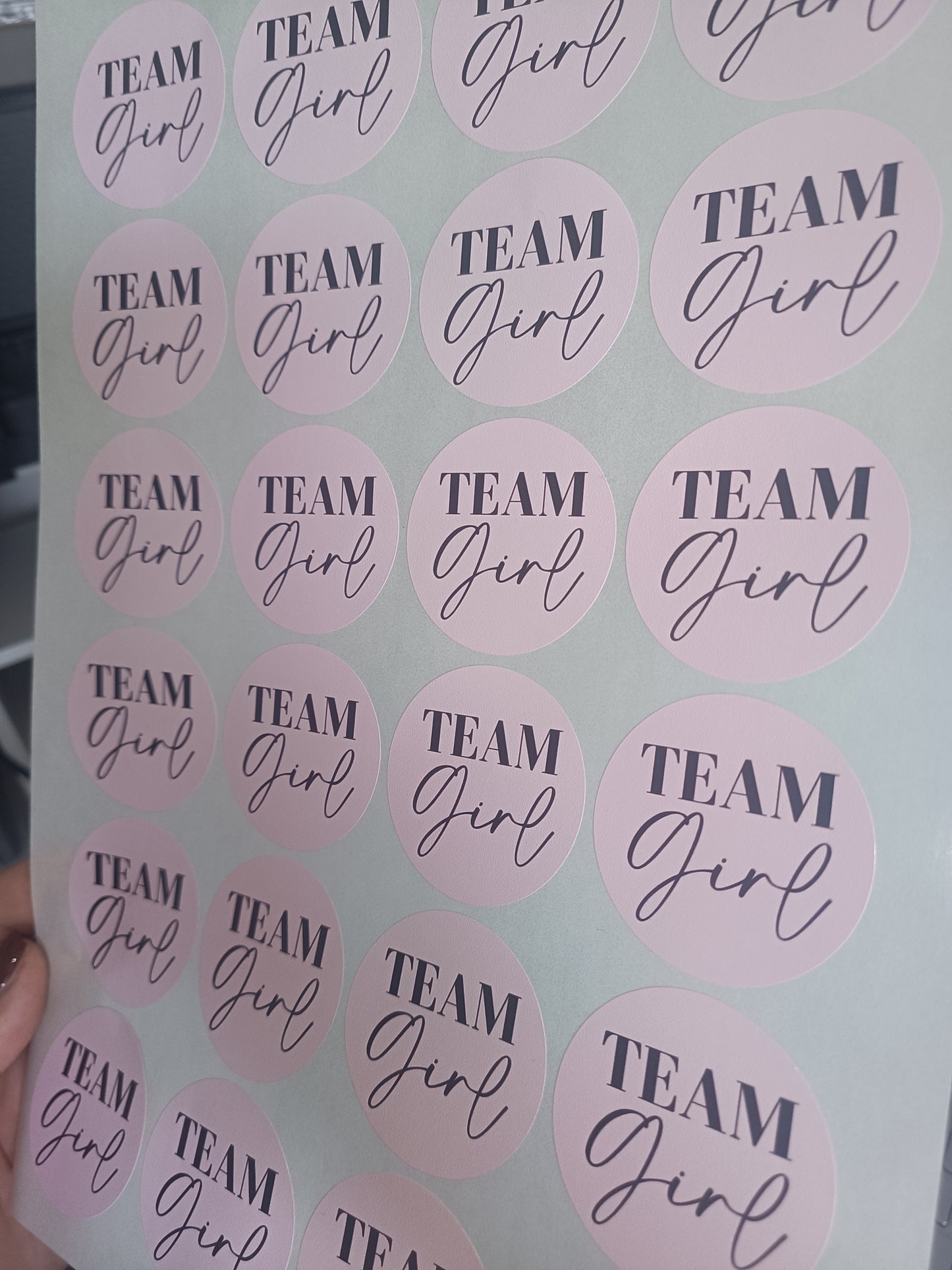 Baby Shower Stickers | Pink Team Girl - Blue Team Boy Party Stickers | Baby Shower Labels