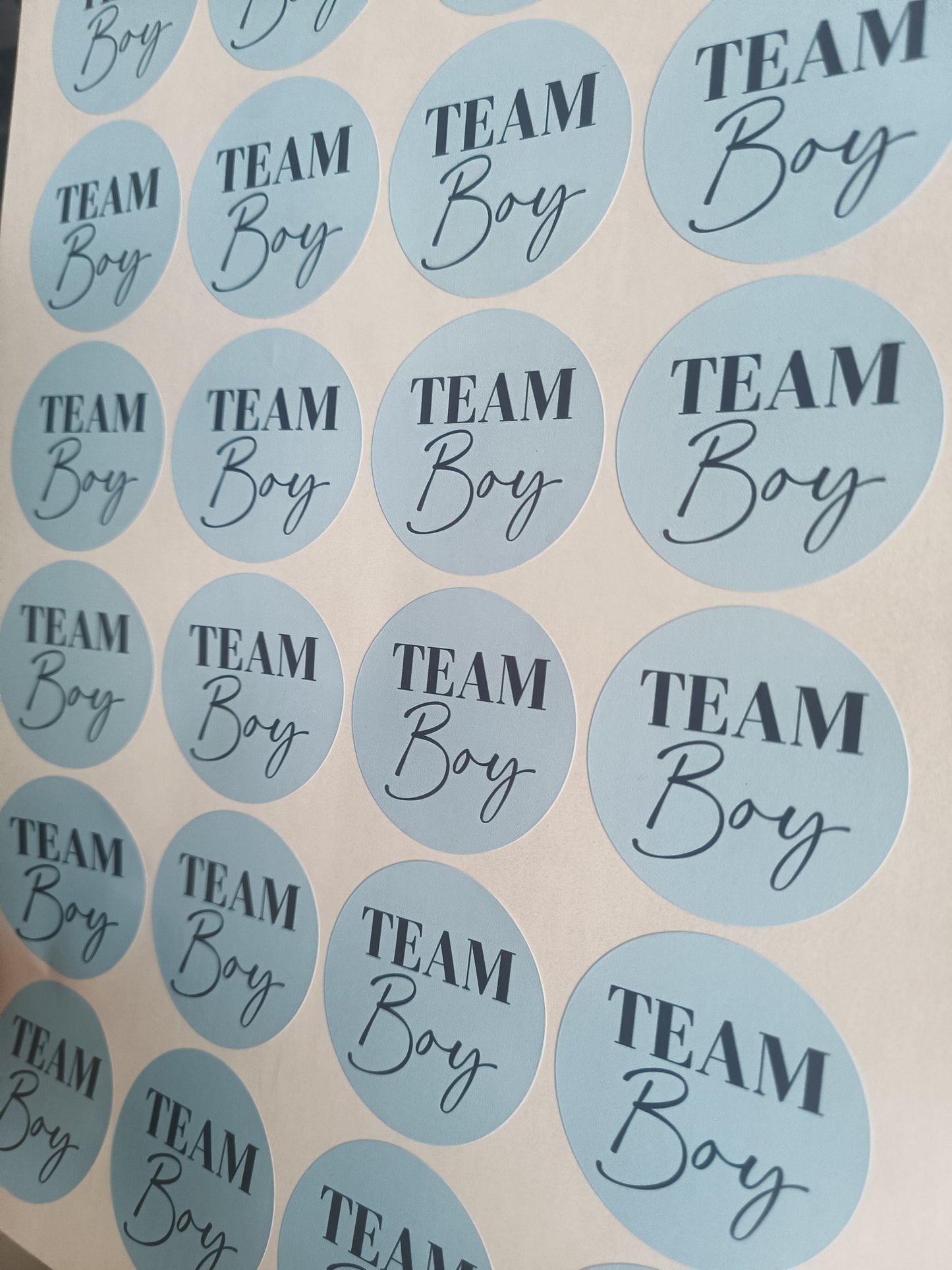 Baby Shower Stickers | Pink Team Girl - Blue Team Boy Party Stickers | Baby Shower Labels